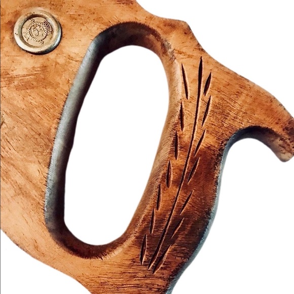 Rare VINTAGE folk art original painting on saw - Picture 7 of 13